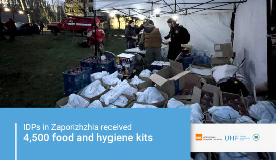 We handed over hygienic and humanitarian kits to displaced persons and residents of Zaporizhzhia