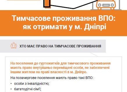 ТИМЧАСОВЕ ПРОЖИВАННЯ ВПО: ЯК ОТРИМАТИ У М. ДНІПРІ