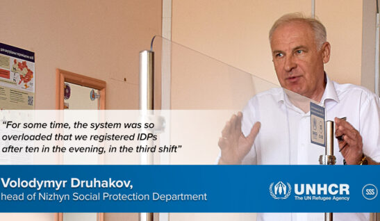 Volodymyr Druhakov, head of the Social Protection Department of Nizhynska District State Administration: “For some time, the system was so overloaded that we registered IDPs after ten in the evening, in the third shift”
