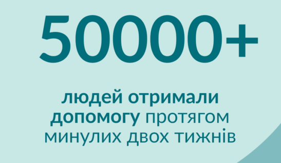 Понад 50 000 людей отримали допомогу від нашого фонду за два минулі тижні