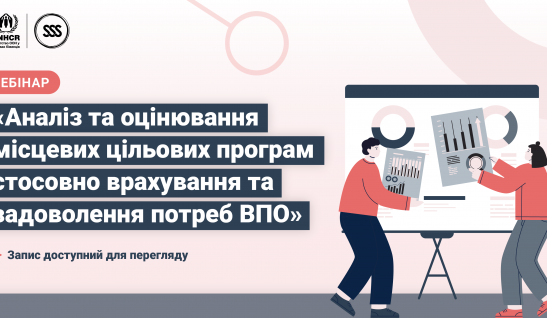 Як аналізувати місцеві програми, щоб зрозуміти, чи враховано потреби ВПО? Розповіли на вебінарі