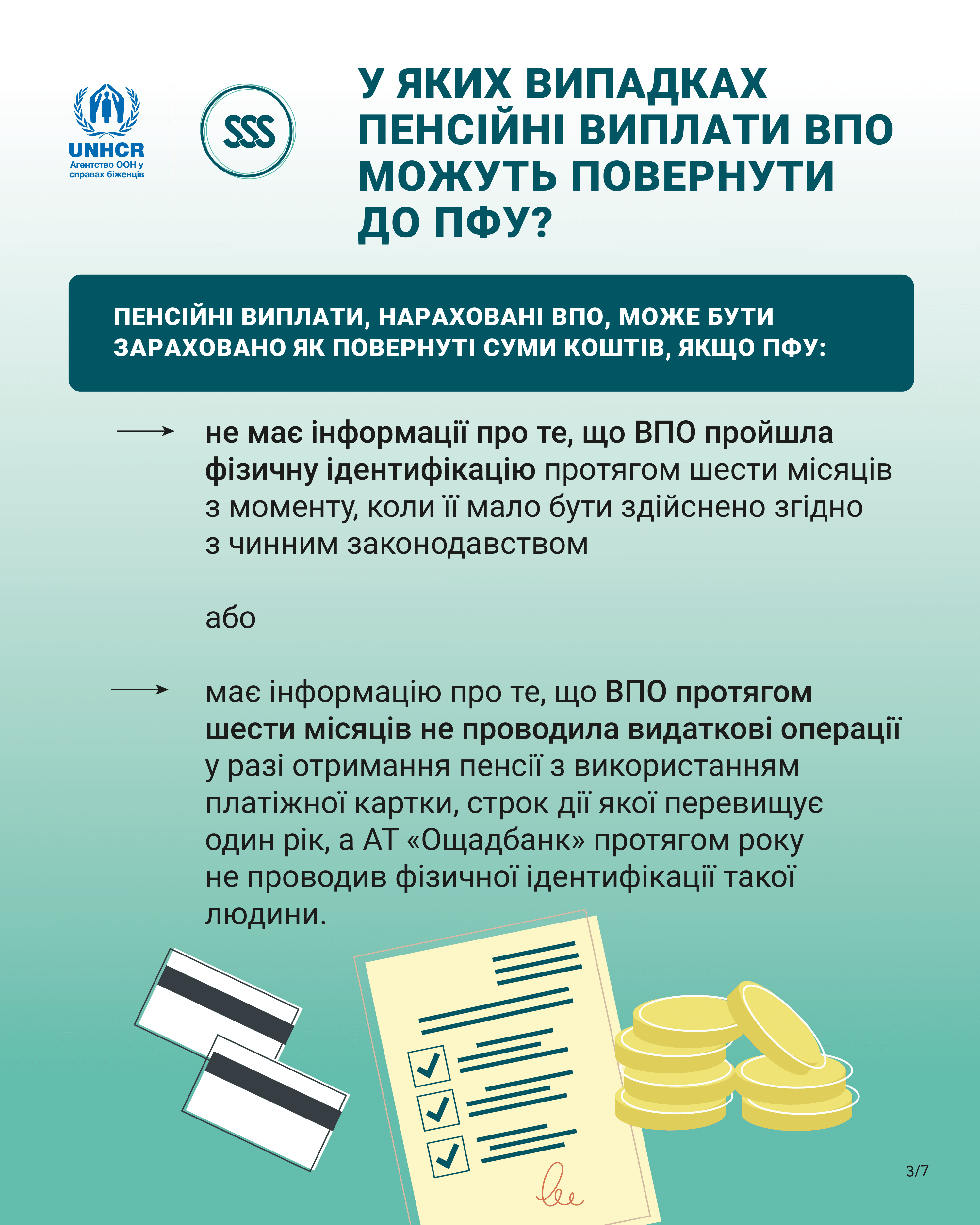 Порядок відновлення та виплати пенсій, кошти на виплату яких АТ «Ощадбанк» повернув ПФУ -3