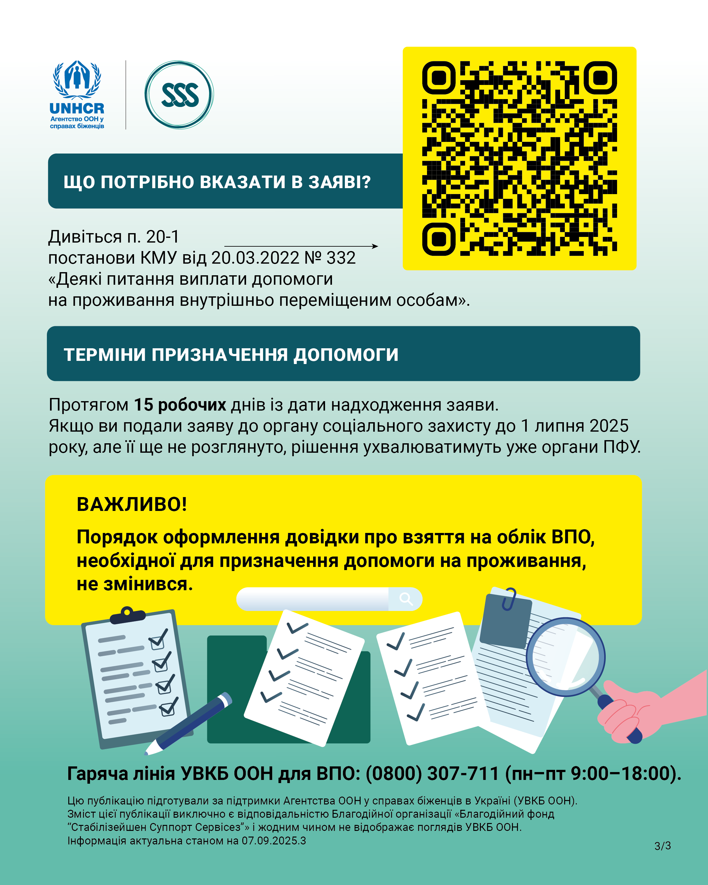 телегр. картки допомога на проживання ВПО через ПФУ-03