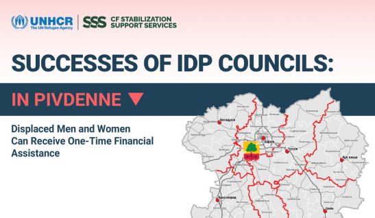 Successes of IDP Councils: Displaced Men and Women in Pivdenne Can Receive One-Time Financial Assistance